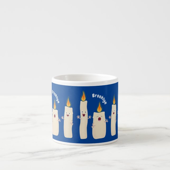 Cute singing candle trio cartoon espresso cup (Front)