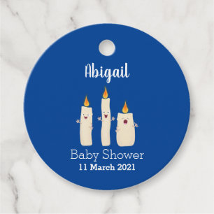 Cute singing candle trio cartoon  favour tags