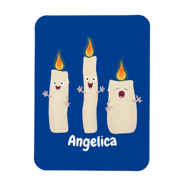 Cute singing candle trio cartoon magnet (Vertical)
