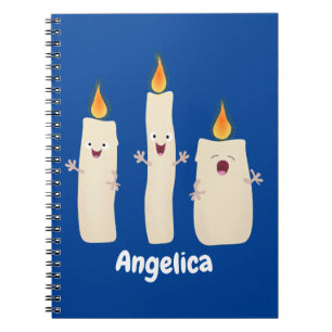 Cute singing candle trio cartoon notebook