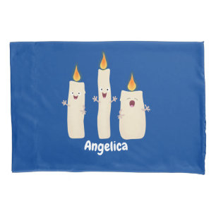 Cute singing candle trio cartoon pillowcase