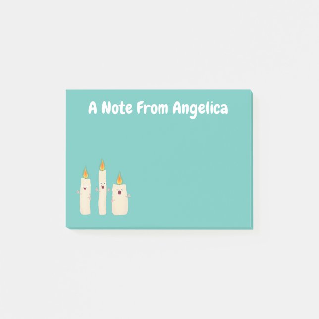 Cute singing candle trio cartoon post-it notes (Front)