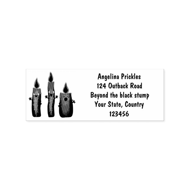 Cute singing candle trio cartoon rubber stamp (Imprint)