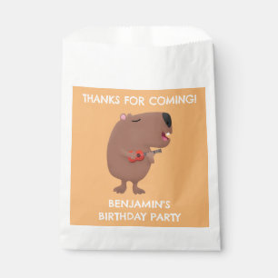 Cute singing capybara personalized birthday favour bag