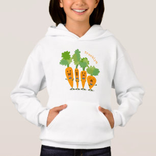 Cute singing carrot quartet cartoon illustration