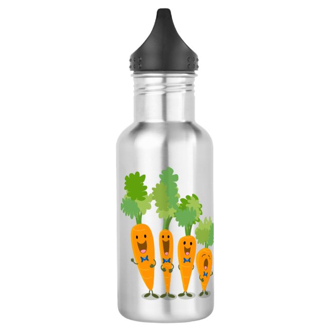 Cute singing carrot quartet cartoon illustration 532 ml water bottle (Left)
