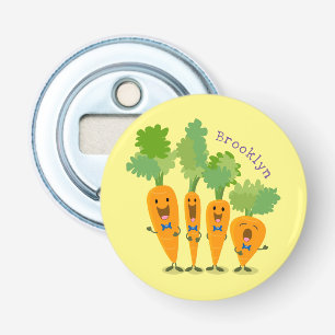 Cute singing carrot quartet cartoon illustration bottle opener