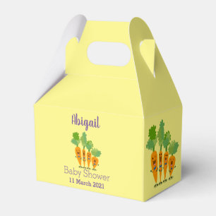 Cute singing carrot quartet cartoon illustration favor box