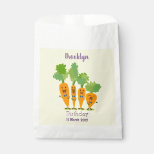 Cute singing carrot quartet cartoon illustration favour bag