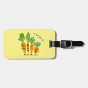 Cute singing carrot quartet cartoon illustration luggage tag