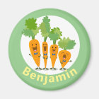 Cute singing carrot quartet cartoon illustration