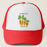 Cute singing carrot quartet cartoon illustration