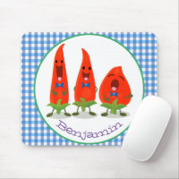 Cute singing chilli peppers cartoon illustration