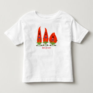 Cute singing chilli peppers cartoon illustration toddler t-shirt