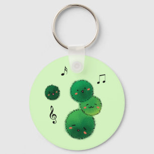 Cute Singing Marimo Moss Stack Keychain