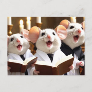 Cute Singing Mice Choir Postcard