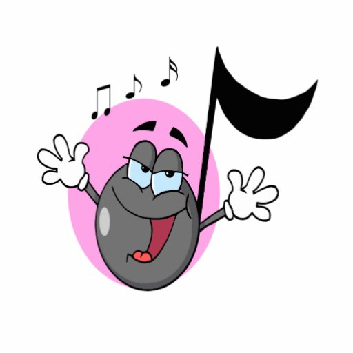 cute singing music musical note cartoon character | Zazzle