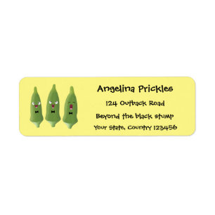 Cute singing okra vegetable cartoon