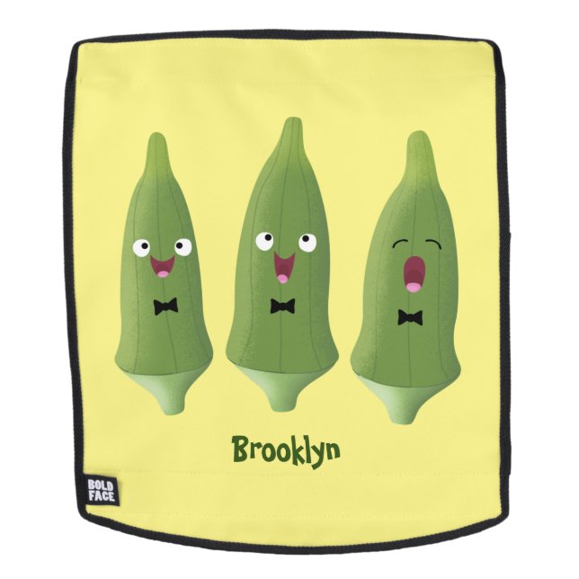 Cute singing okra vegetable cartoon backpack (Removable Face)
