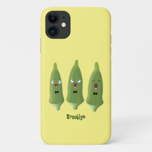 Cute singing okra vegetable cartoon  iPhone 11 case