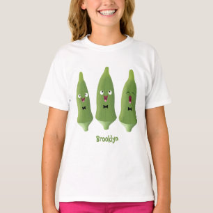 Cute singing okra vegetable cartoon T-Shirt