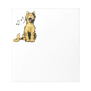 Cute singing orange cat drawing with musical notes