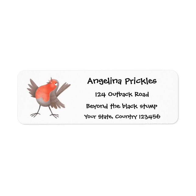 Cute singing robin bird cartoon (Front)
