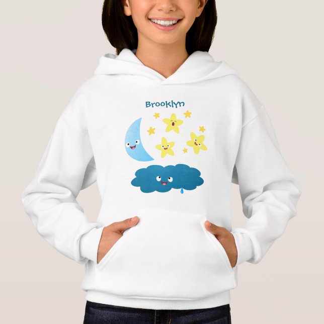 Cute singing stars, moon and cloud cartoon (Front)