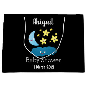 Cute singing stars, moon and cloud cartoon large gift bag