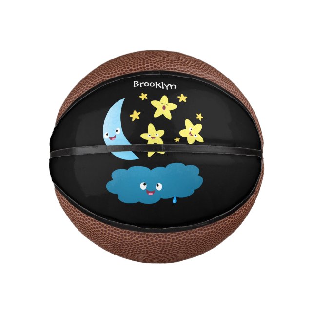 Cute singing stars, moon and cloud cartoon mini basketball (Front)
