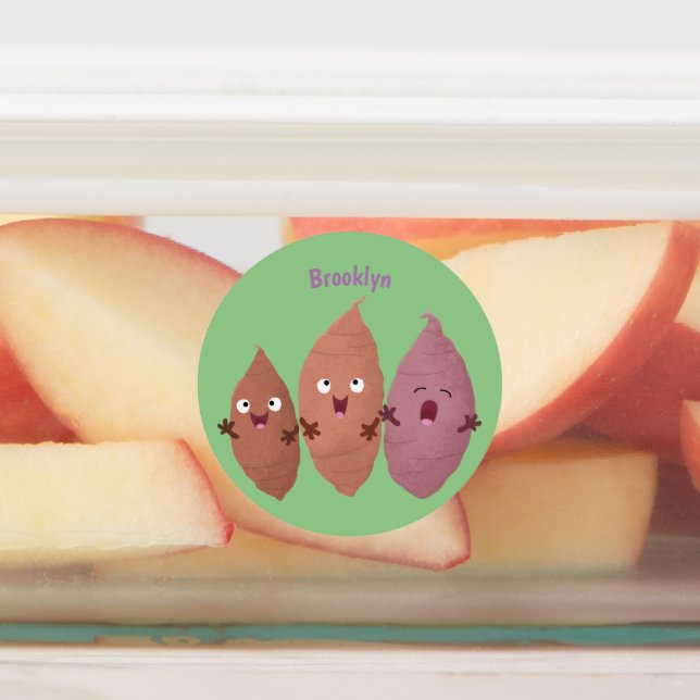 Cute singing sweet potatoes cartoon vegetables  (Affixed)