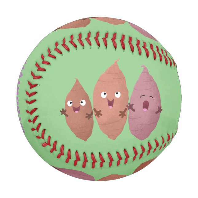 Cute singing sweet potatoes cartoon vegetables baseball (Front Left)