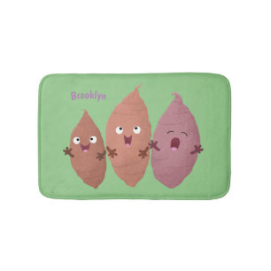 Cute singing sweet potatoes cartoon vegetables bath mat