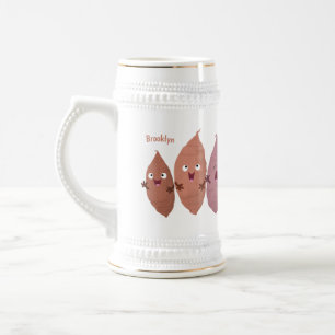 Cute singing sweet potatoes cartoon vegetables beer stein