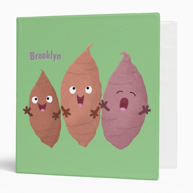 Cute singing sweet potatoes cartoon vegetables binder (Front/Inside)