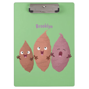 Cute singing sweet potatoes cartoon vegetables clipboard