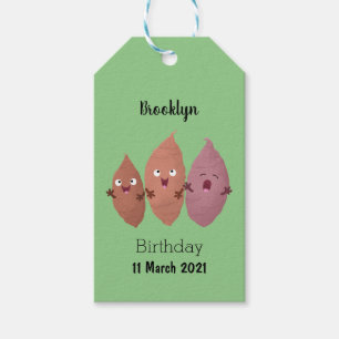 Cute singing sweet potatoes cartoon vegetables gift tags