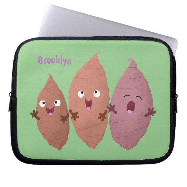Cute singing sweet potatoes cartoon vegetables  laptop sleeve (Front)