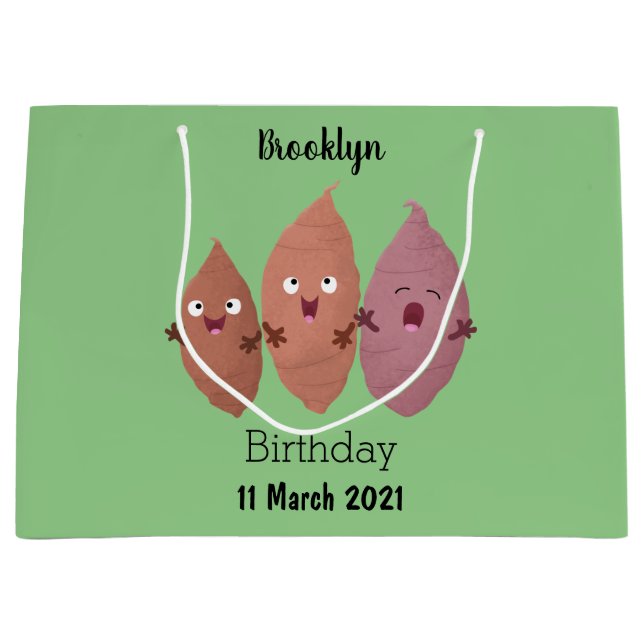 Cute singing sweet potatoes cartoon vegetables large gift bag (Front)