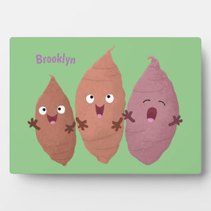 Cute singing sweet potatoes cartoon vegetables  plaque