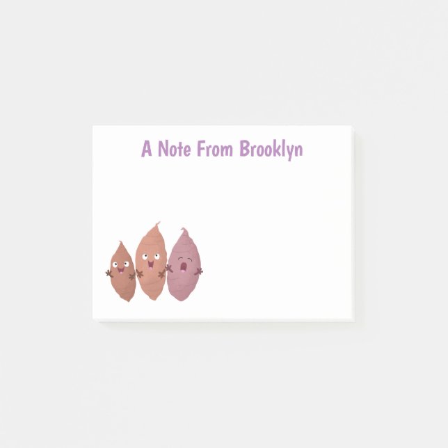 Cute singing sweet potatoes cartoon vegetables post-it notes (Front)