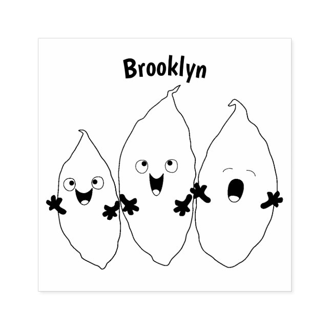 Cute singing sweet potatoes cartoon vegetables rubber stamp (Imprint)