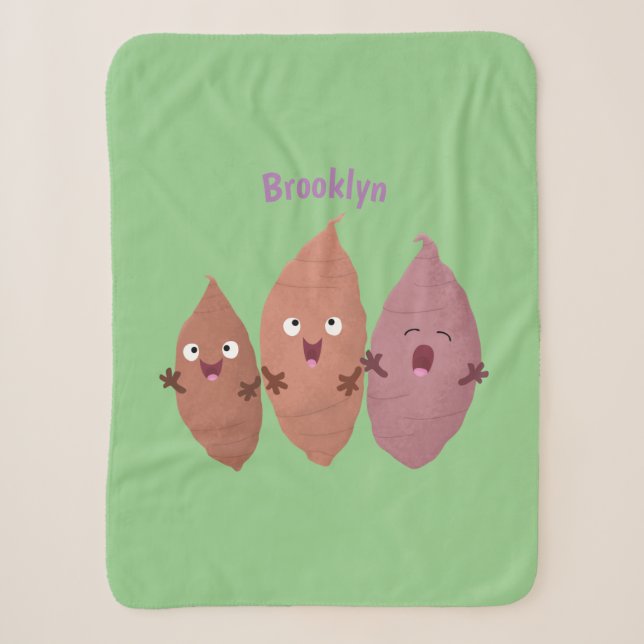 Cute singing sweet potatoes cartoon vegetables  sherpa blanket (Front)