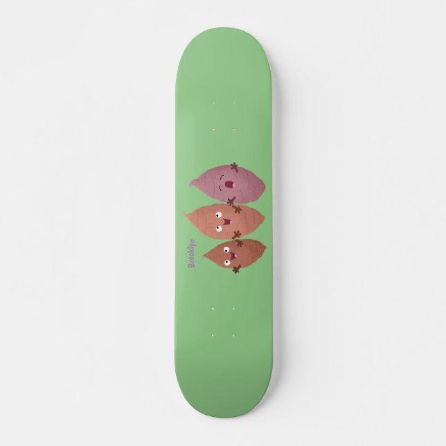 Cute singing sweet potatoes cartoon vegetables skateboard (Front)