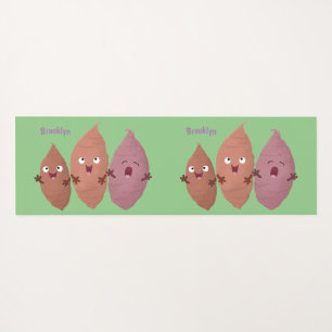Cute singing sweet potatoes cartoon vegetables yoga mat