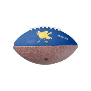 Cute singing yellow canary bird cartoon football