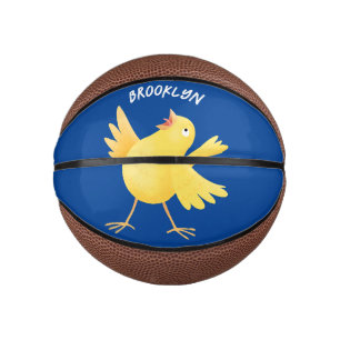 Cute singing yellow canary bird cartoon mini basketball