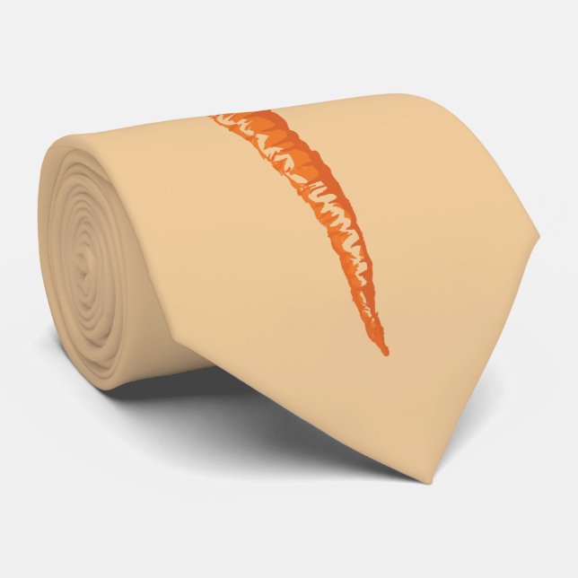 Cute Single Carrot design Tie (Rolled)