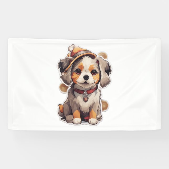 Cute single-dog Stickers   Banner (Horizontal)