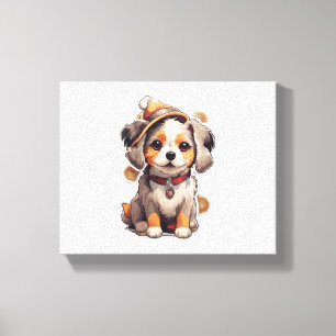 Cute single-dog Stickers   Canvas Print